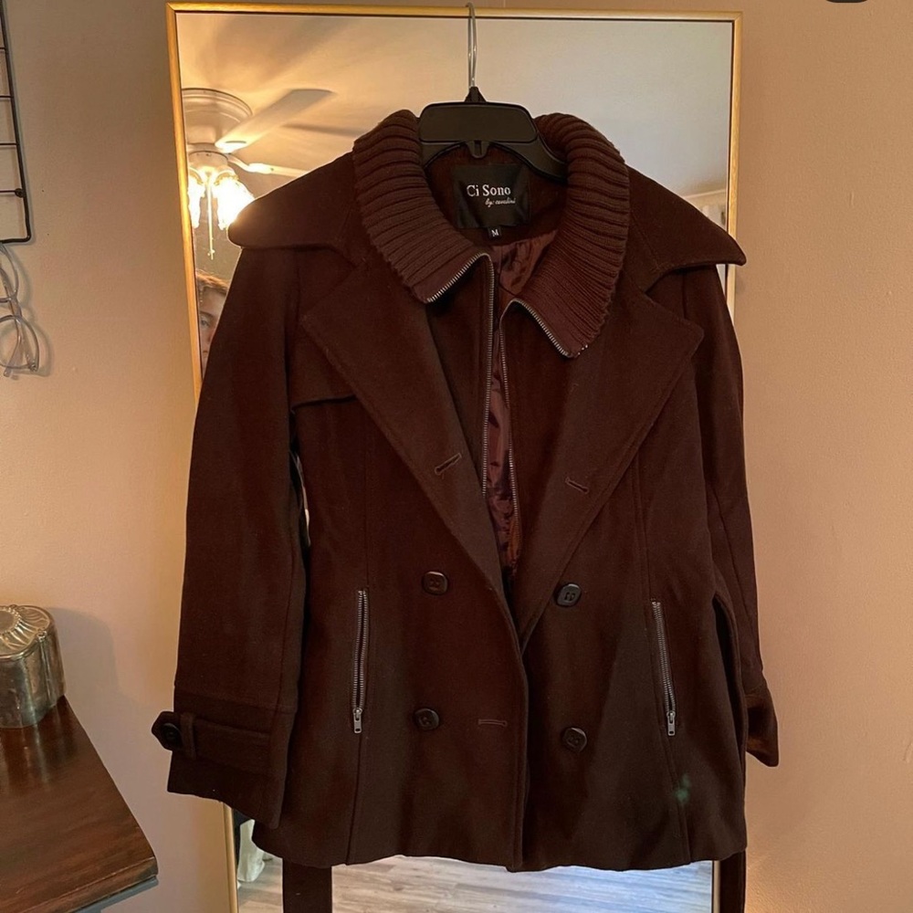 Ci Soni winter coat. This is more of a chocolate brown color.